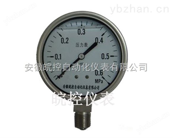 不銹鋼壓力表YTFN-60T耐震壓力表徑向帶后邊