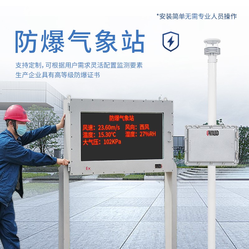 防爆氣象五參數(shù)儀：Ex ia IIC T6 Ga石油、化工、煤礦放心用